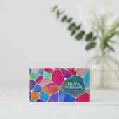 抽象芸術セル – 水色スプラッシュ 名刺 (スタンド正面)