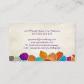 抽象芸術セル – 水色スプラッシュ 名刺 (裏面)