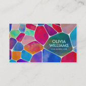 抽象芸術セル – 水色スプラッシュ 名刺 (正面)