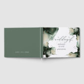 抽象芸術セージグリーンウォーターカラーゲストブック ゲストブック (全面)