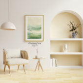 抽象芸術セージグリーン&ベージュマウンテンズプリント2 of 3 ポスター