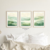 抽象芸術セージグリーン&ベージュマウンテンズプリント2 of 3 ポスター