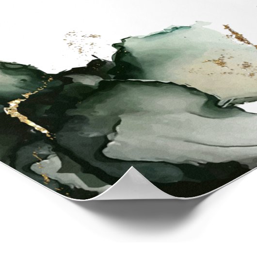 抽象芸術セージ結婚グリーンへようこそ ポスター (角)