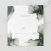 抽象芸術セージ緑の水色 プレイスカード (外部開封)