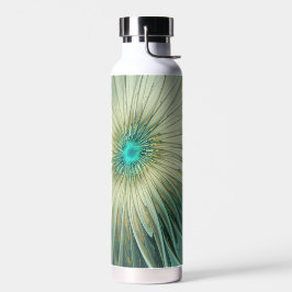 抽象芸術セージ緑ファンタジーフラワーフラクタルアート ウォーターボトル