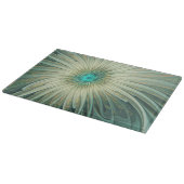 抽象芸術セージ緑ファンタジーフラワーフラクタルアート カッティングボード (角)