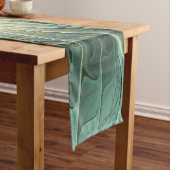 抽象芸術セージ緑ファンタジーフラワーフラクタルアート ショートテーブルランナー (インサイチュ)