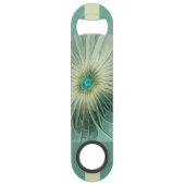 抽象芸術セージ緑ファンタジーフラワーフラクタルアート スピード栓抜き (裏面)