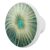 抽象芸術セージ緑ファンタジーフラワーフラクタルアート セラミックノブ (右)