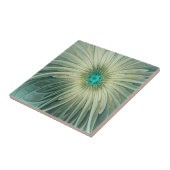 抽象芸術セージ緑ファンタジーフラワーフラクタルアート タイル (側面)