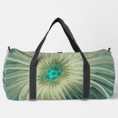 抽象芸術セージ緑ファンタジーフラワーフラクタルアート ダッフルバッグ (正面)