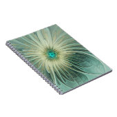 抽象芸術セージ緑ファンタジーフラワーフラクタルアート ノートブック (右側)