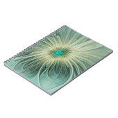 抽象芸術セージ緑ファンタジーフラワーフラクタルアート ノートブック (左側)