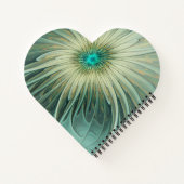 抽象芸術セージ緑ファンタジーフラワーフラクタルアート ノートブック (裏面)