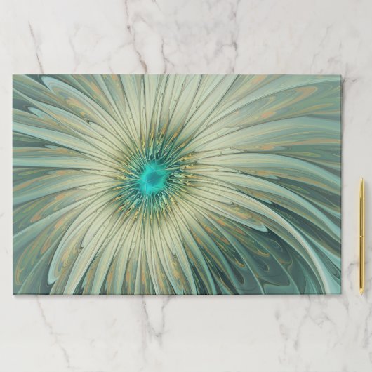 抽象芸術セージ緑ファンタジーフラワーフラクタルアート ペーパーパッド (インサイチュ)