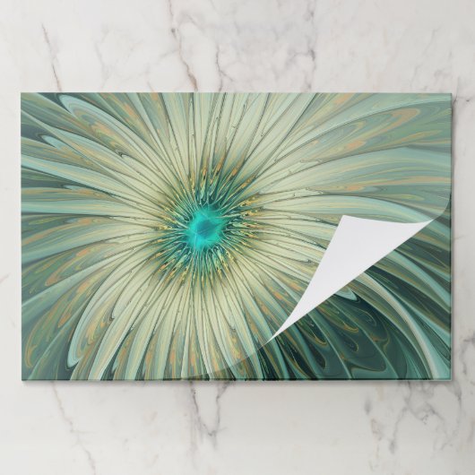 抽象芸術セージ緑ファンタジーフラワーフラクタルアート ペーパーパッド (折り畳み)