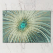 抽象芸術セージ緑ファンタジーフラワーフラクタルアート ペーパーパッド (正面)