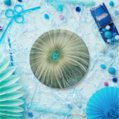 抽象芸術セージ緑ファンタジーフラワーフラクタルアート ペーパープレート (パーティー)