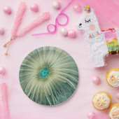 抽象芸術セージ緑ファンタジーフラワーフラクタルアート ペーパープレート (パーティー)