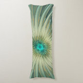 抽象芸術セージ緑ファンタジーフラワーフラクタルアート ボディピロー (正面縦)