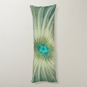 抽象芸術セージ緑ファンタジーフラワーフラクタルアート ボディピロー (裏面 (縦))