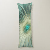 抽象芸術セージ緑ファンタジーフラワーフラクタルアート ボディピロー (裏面 (縦))