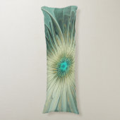 抽象芸術セージ緑ファンタジーフラワーフラクタルアート ボディピロー (正面縦)