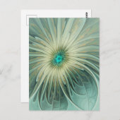 抽象芸術セージ緑ファンタジーフラワーフラクタルアート ポストカード (正面/裏面)