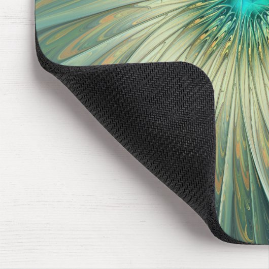 抽象芸術セージ緑ファンタジーフラワーフラクタルアート マウスパッド (コーナー)