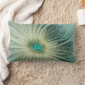 抽象芸術セージ緑ファンタジーフラワーフラクタルアート ランバークッション (ブランケット)