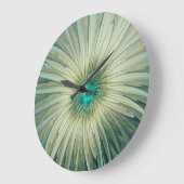 抽象芸術セージ緑ファンタジーフラワーフラクタルアート ラージ壁時計 (傾斜)