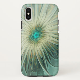 抽象芸術セージ緑ファンタジーフラワーフラクタルアート iPhone XSケース
