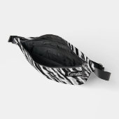 抽象芸術ゼブラスキン白黒名カスタム ファニーパック (見開き)