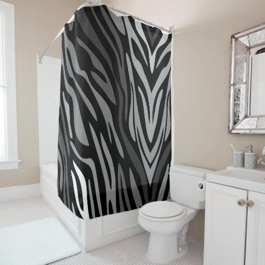 抽象芸術ゼブラ虹カッコいい模様シャワーカーテン シャワーカーテン (インサイチュ)