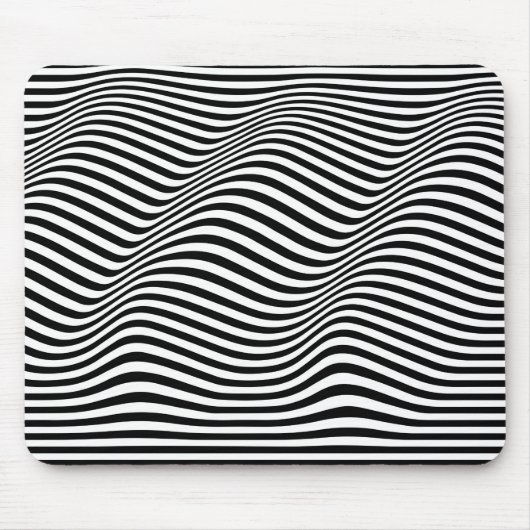 抽象芸術ゼブラ黒白ストライプ色 マウスパッド (正面)
