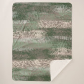 抽象芸術ソフトウエスグレーベージュグリーン シェルパブランケット (正面)