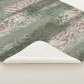 抽象芸術ソフトウエスグレーベージュグリーン シェルパブランケット (3/4)