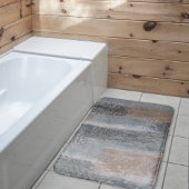 抽象芸術ソフトウエスグレーベージュスチールブルー&ブラウン バスマット