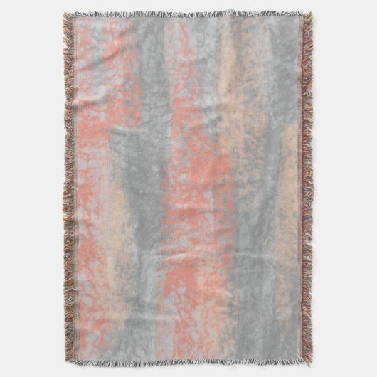 抽象芸術ソフトウエスコーラルピーチグレイ スローブランケット (正面縦)