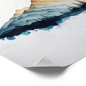 抽象芸術ソフトウォーターの山のアート ポスター (角)