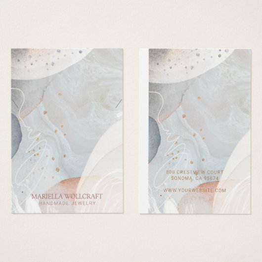 抽象芸術ソフトウォーター色ネックレスジュエリーディスプレイ (正面&裏面)