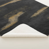 抽象芸術ソフトハウス深い木炭&金ゴールド シェルパブランケット (3/4)