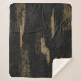 抽象芸術ソフトハウス深い木炭&金ゴールド シェルパブランケット