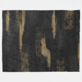 抽象芸術ソフトハウス深い木炭&金ゴールド フリースブランケット (正面(横))