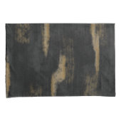 抽象芸術ソフトハウス深い木炭&金ゴールド 枕カバー (正面右)