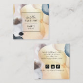 抽象芸術ソフトパステルシェイプズメイクアップアーティスト スクエア名刺 (正面/裏面)