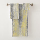 抽象芸術ソフトヒュスグレーイエロー バスタオルセット (インサイチュ)
