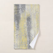 抽象芸術ソフトヒュスグレーイエロー バスタオルセット (ハンドタオル)