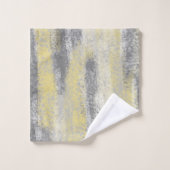 抽象芸術ソフトヒュスグレーイエロー バスタオルセット (ウォッシュタオル)