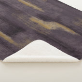 抽象芸術ソフトヒュース深いプラム&金ゴールド シェルパブランケット (3/4)